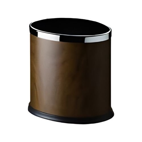 Brown Leatherette 10L Room Hotel Dustbin Can